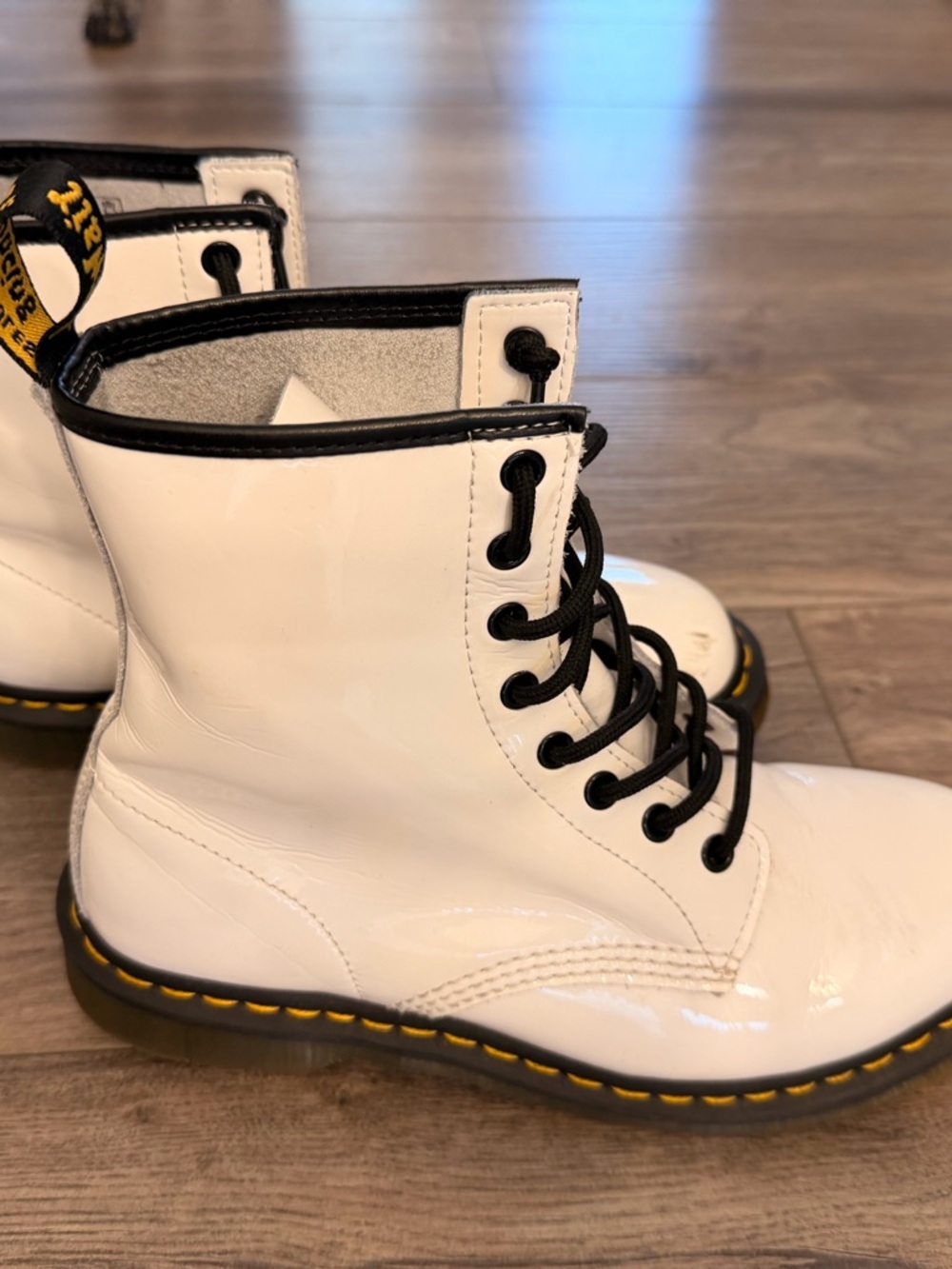 White Patent leather Doc Martin Lace-Up Boots EU 42 / Womens 10